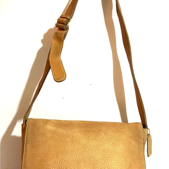 Coach Tan distressed  suede Leather Crossbody Bag - Picture 5 of 9